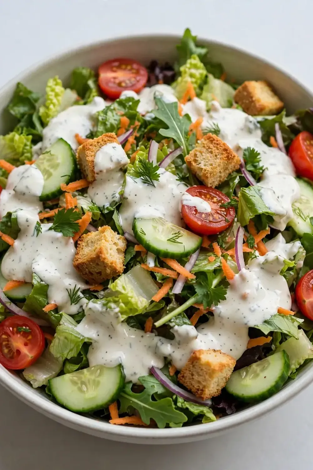 Garden Salad with Creamy Ranch Dressing