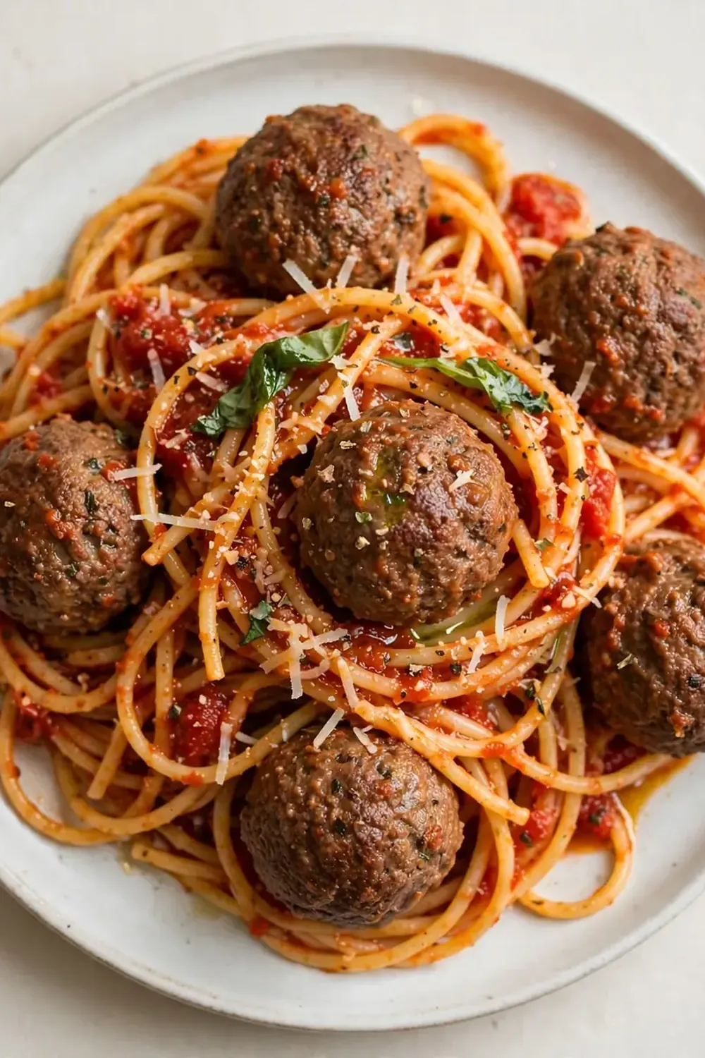 Spaghetti with Homemade Beef Meatballs