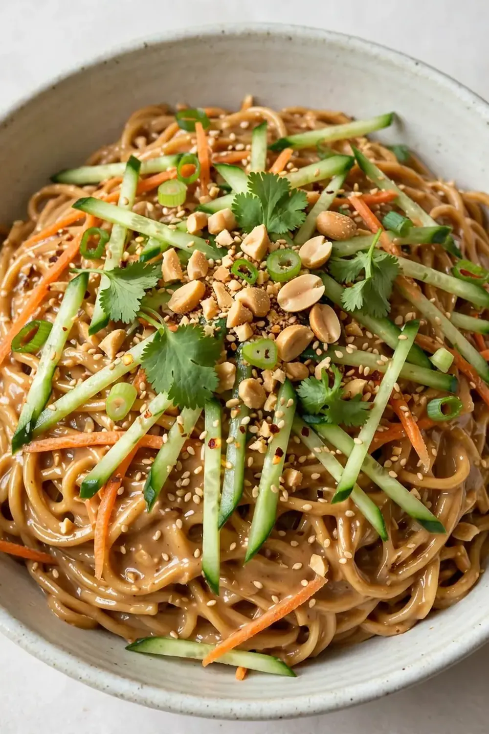 Cold Sesame Peanut Noodle Salad