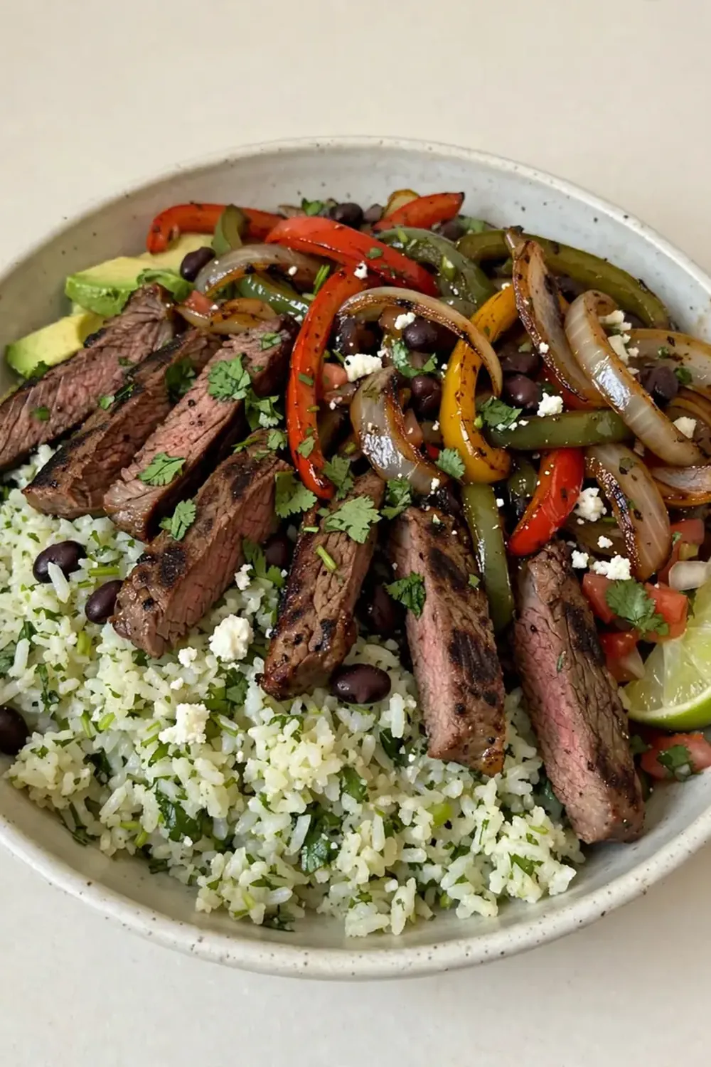 Steak Fajita Bowl with Cilantro Lime Rice