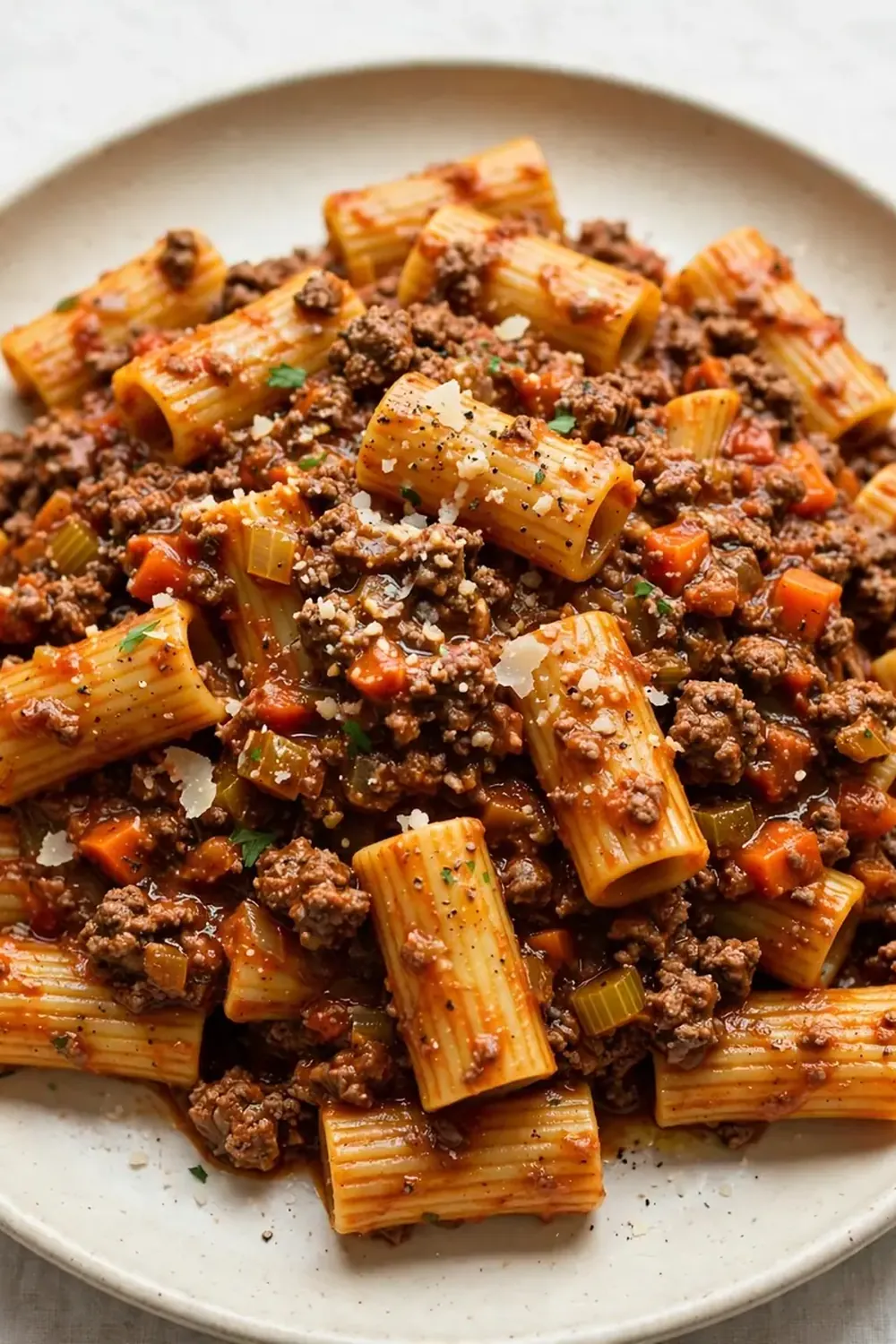 Classic Beef Bolognese with Rigatoni (No Wine)