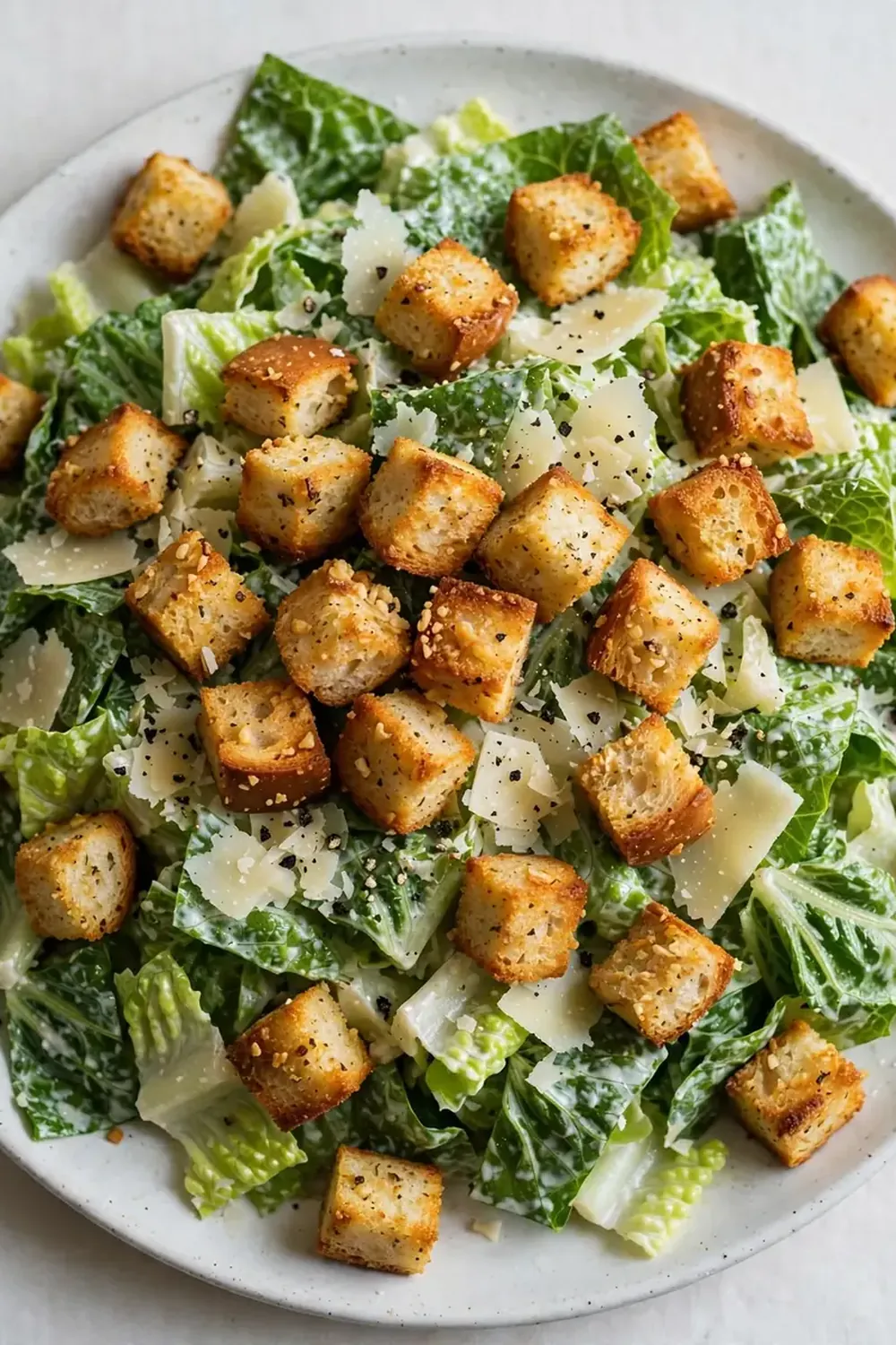 Classic Caesar Salad with Homemade Garlic Croutons