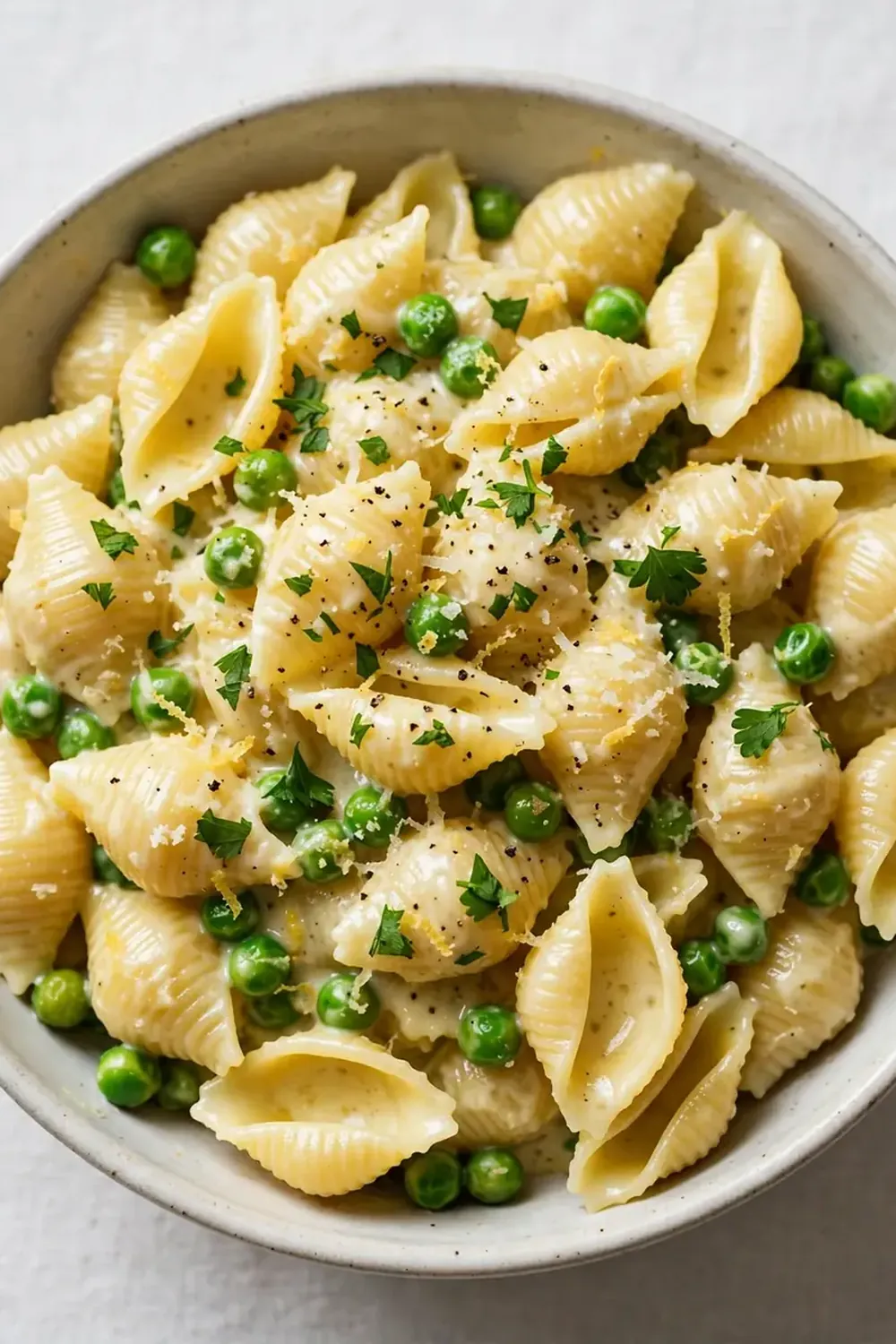 Creamy Lemon Butter Shells with Peas