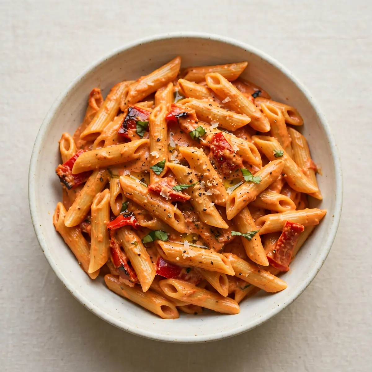 Budget Cremige Rote Paprika-Penne Für Die Ganze Woche
