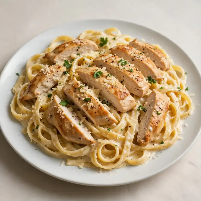 Budget-Hühnchen-Fettuccine Alfredo für Meal Prep