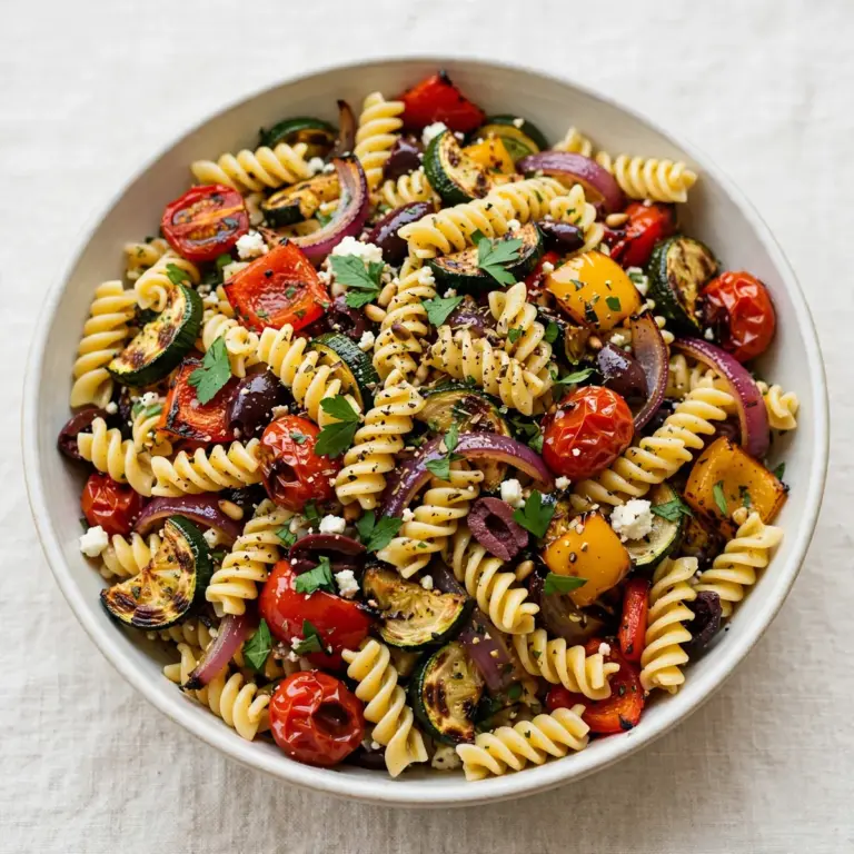 Budget Meal Prep: Geröstetes Gemüse-Rotini-Nudelsalat