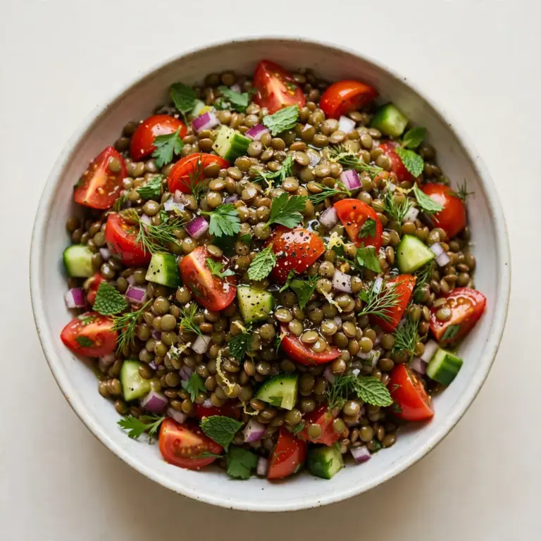 Budget Meal Prep: Kalter Linsen-Tomaten-Salat