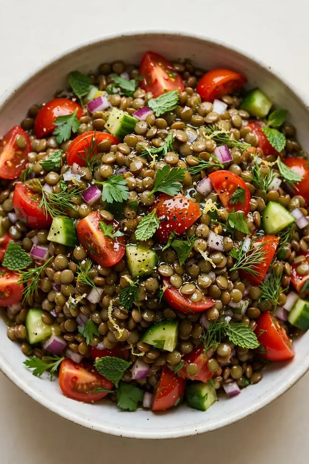 Cold Lentil and Tomato Salad