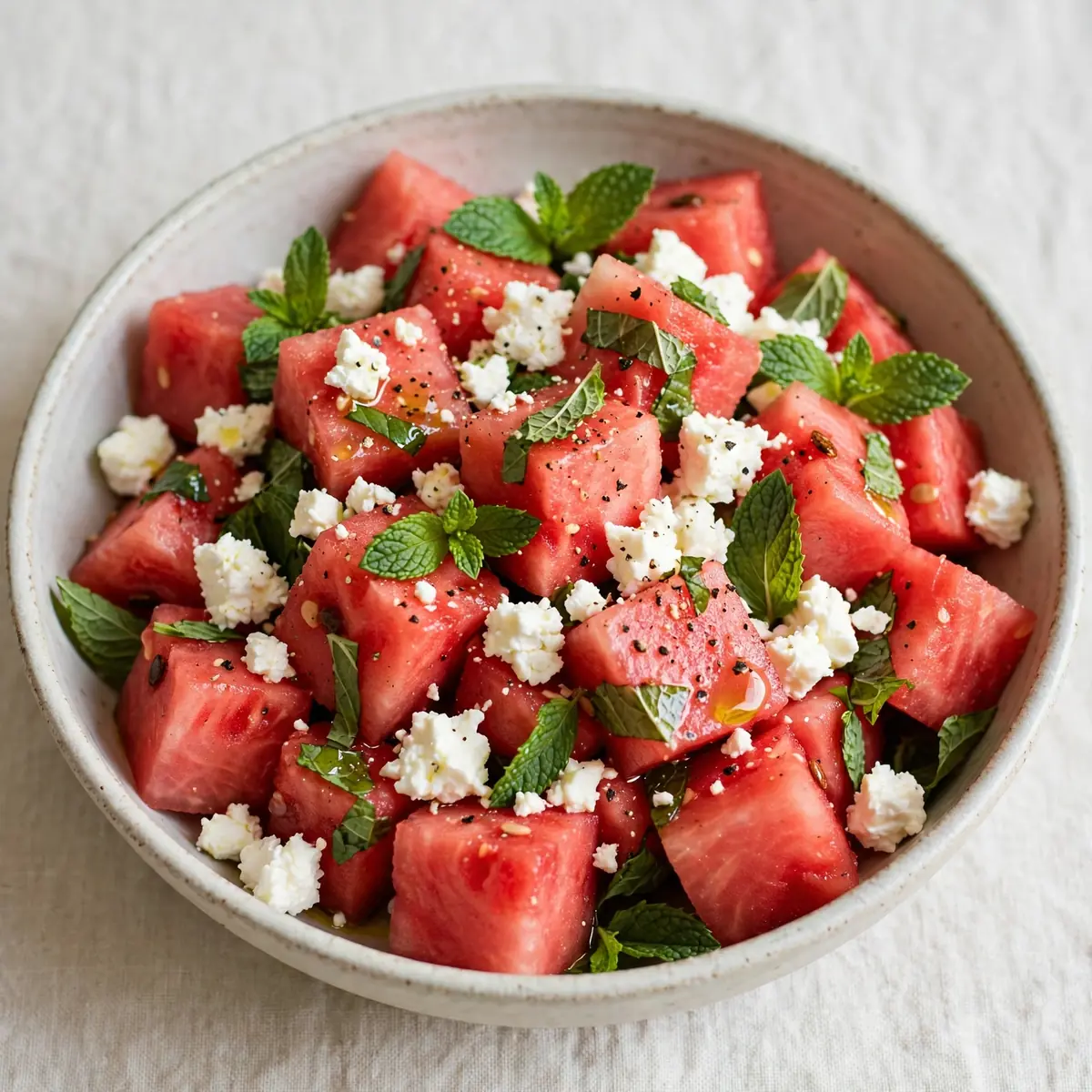 Budget Meal Prep: Wassermelonen-Feta-Minz-Salat