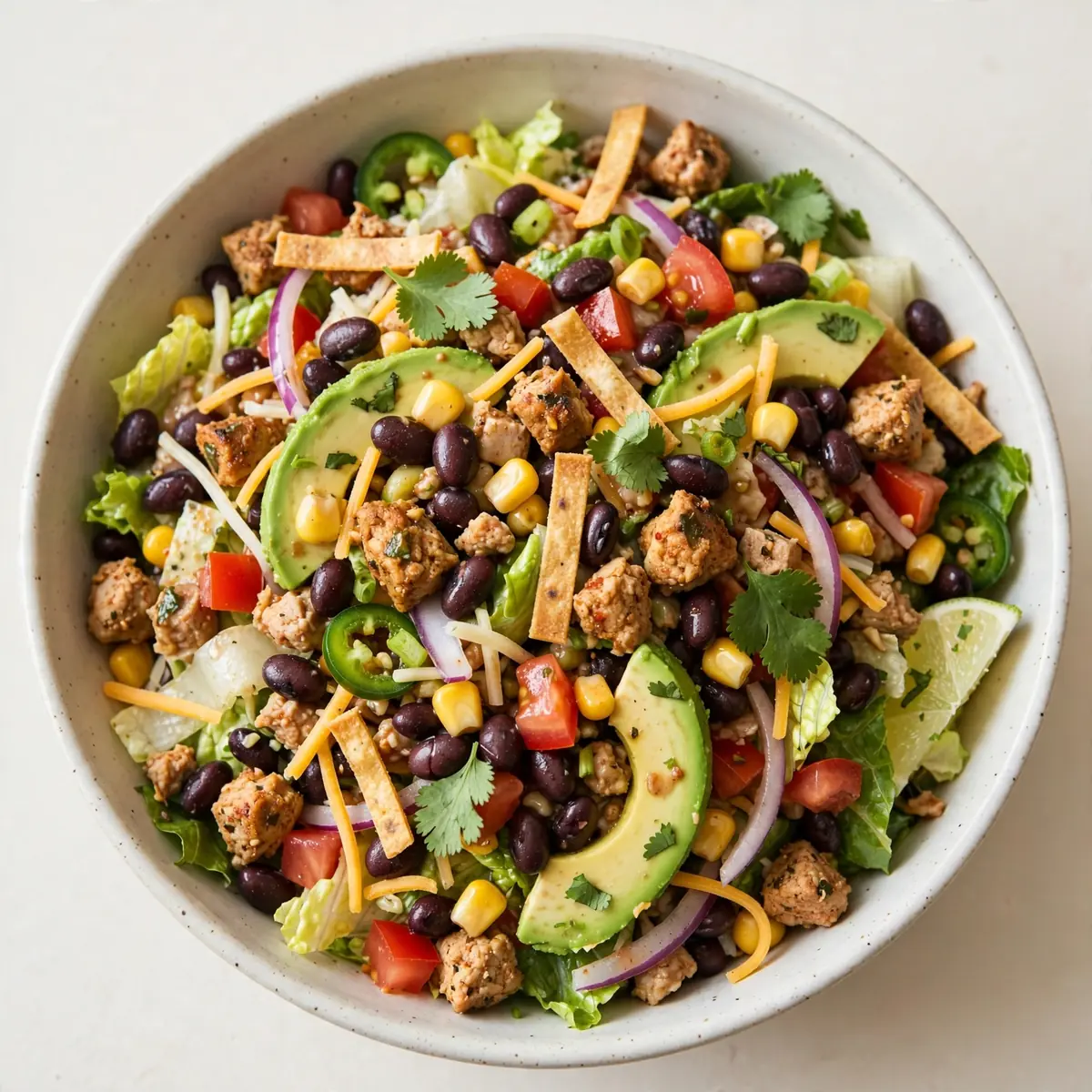 Budget Türkisch-Black-Bean-Taco-Salat für die Meal Prep Woche