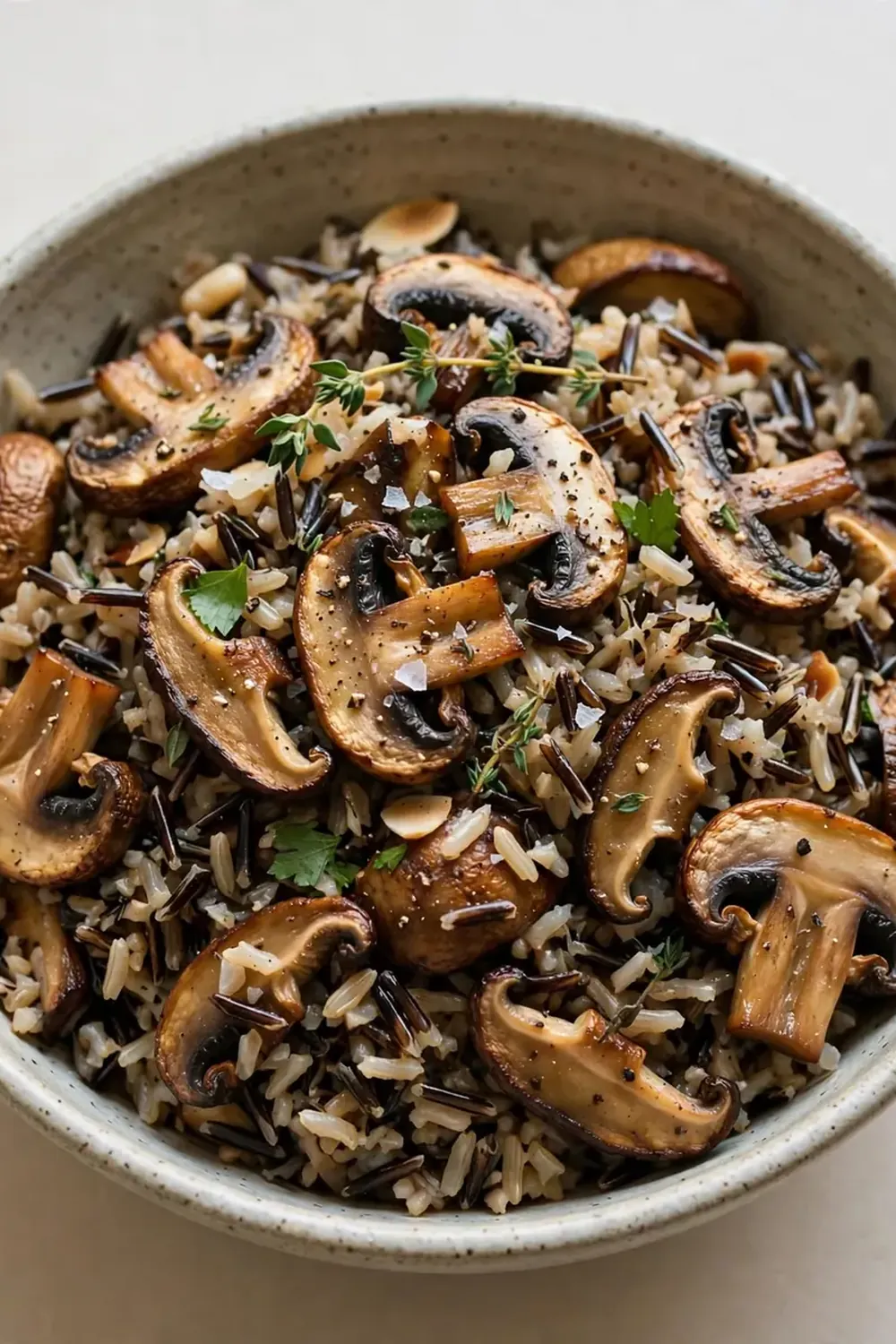 Wild Rice and Roasted Mushroom Bowl