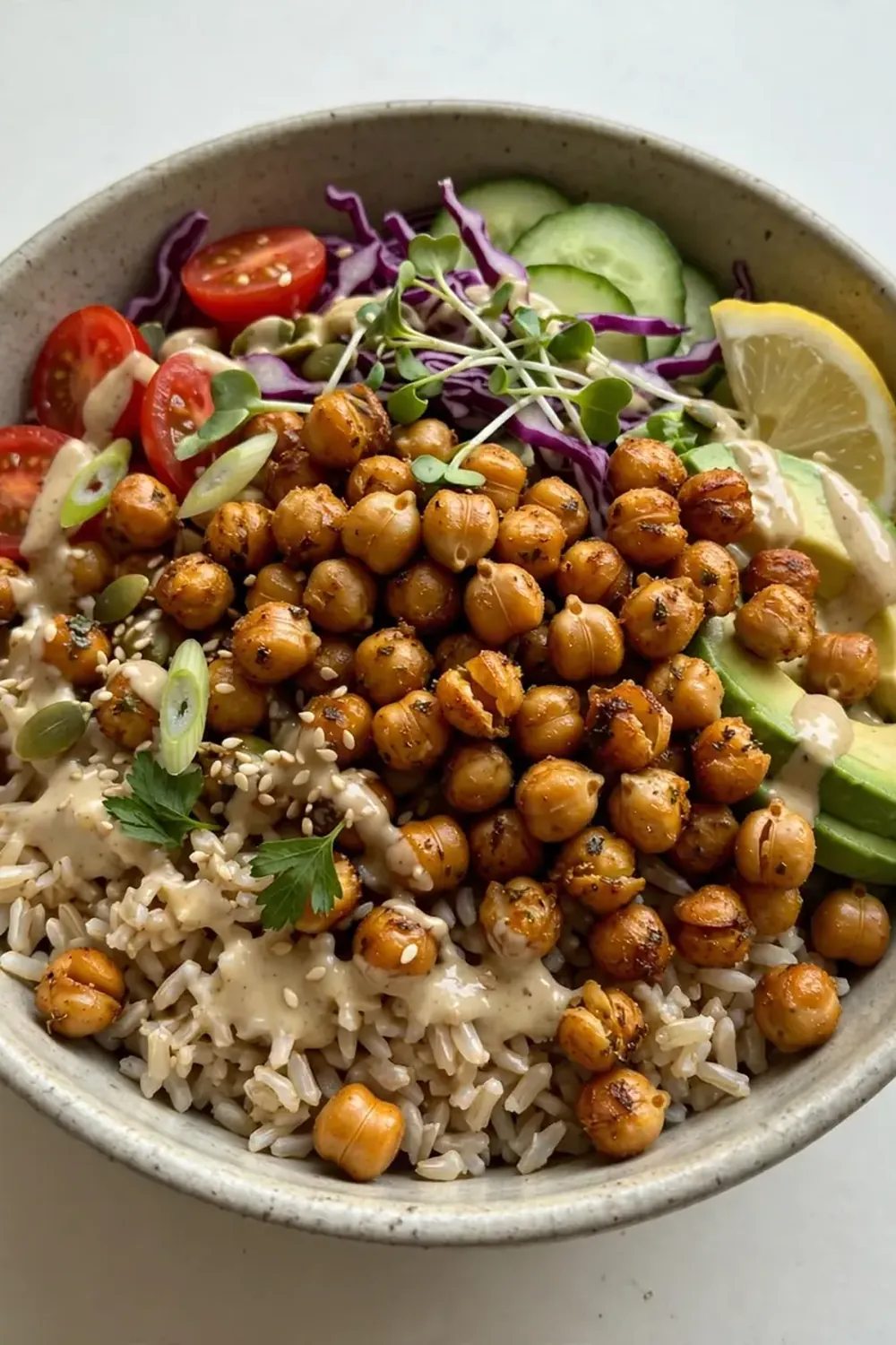 Roasted Chickpea and Brown Rice Grain Bowl