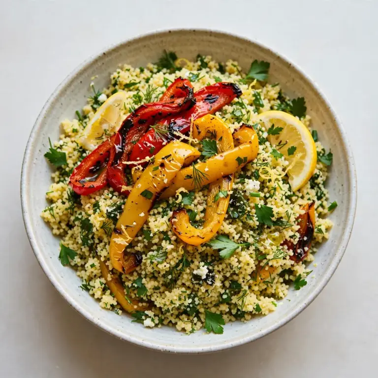 Budgetfreundliche Meal Prep: Zitronig-frische Couscous Bowl mit gerösteten Paprika