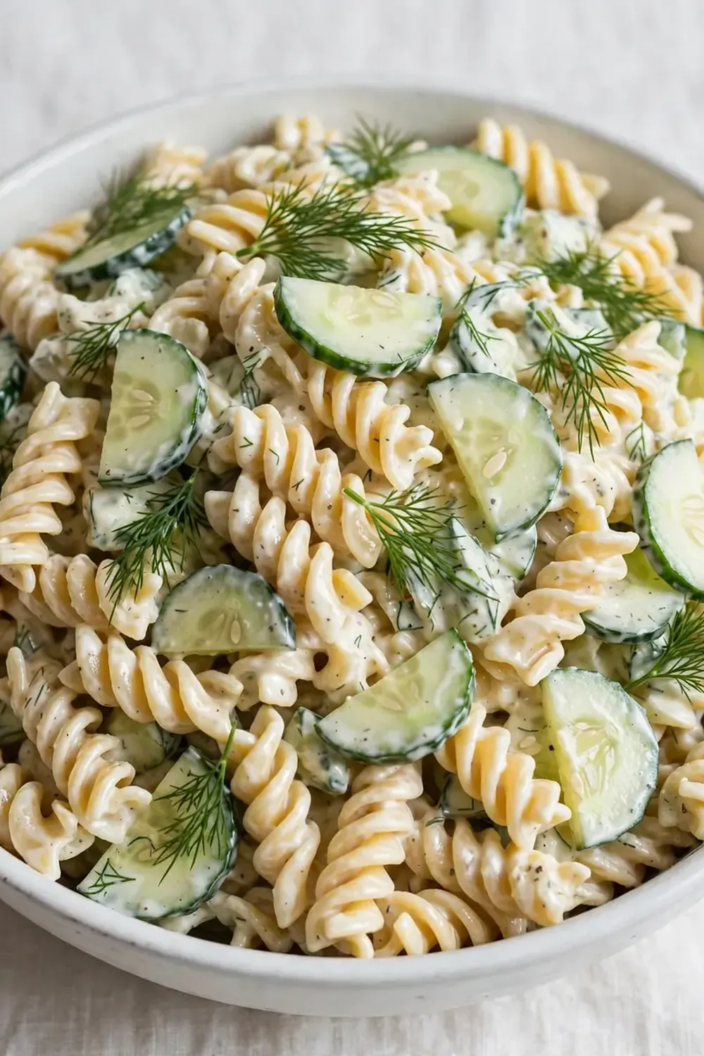 Creamy Dill Cucumber Pasta Salad