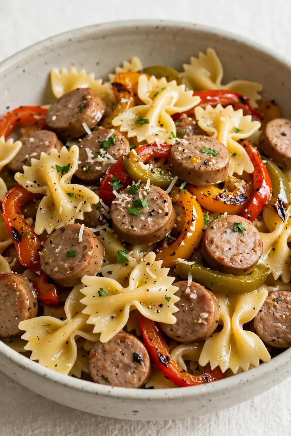 Sausage and Pepper Farfalle (Turkey Sausage)