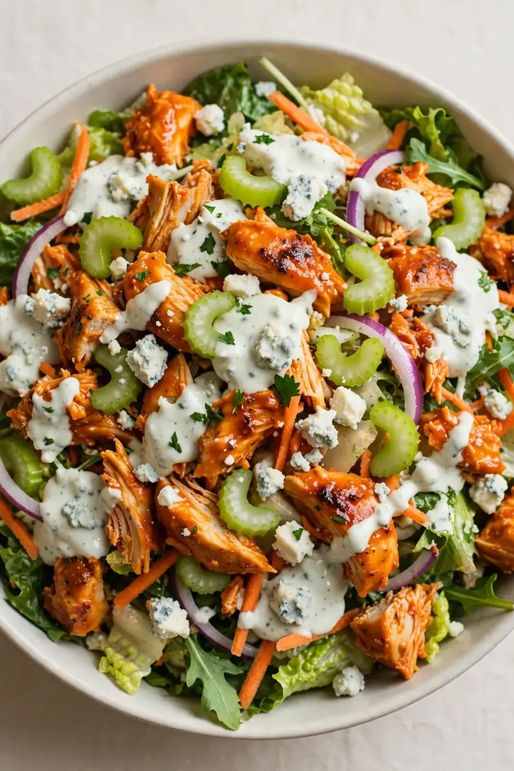 Buffalo Chicken Salad with Blue Cheese Dressing