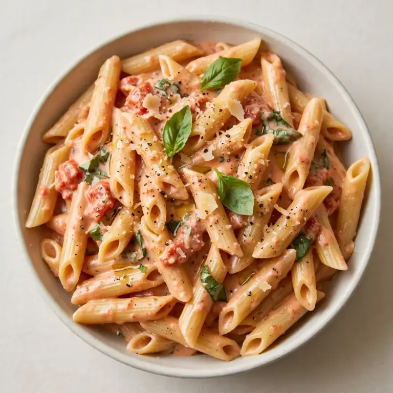 Cremige Tomaten-Basilikum-Penne: Meal-Prep für unter 2 Euro