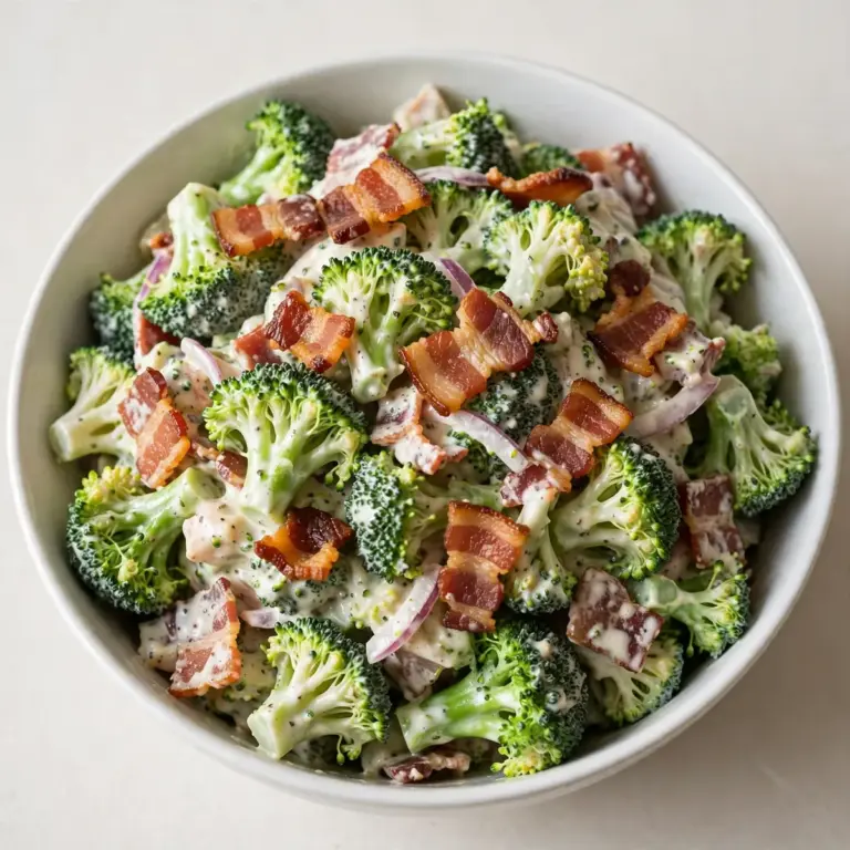 Cremiger Brokkoli-Salat mit Beef Bacon: Budget Meal Prep