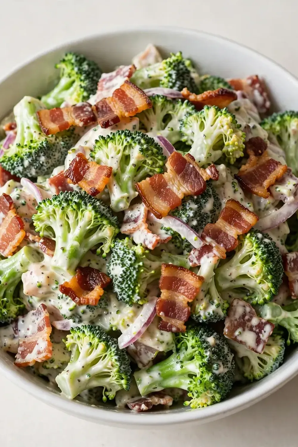 Cold Creamy Broccoli Salad (Beef Bacon Base)