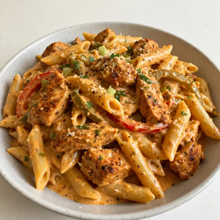 Cremiges Cajun-Hähnchen-Pasta Meal Prep für 2€ pro Portion
