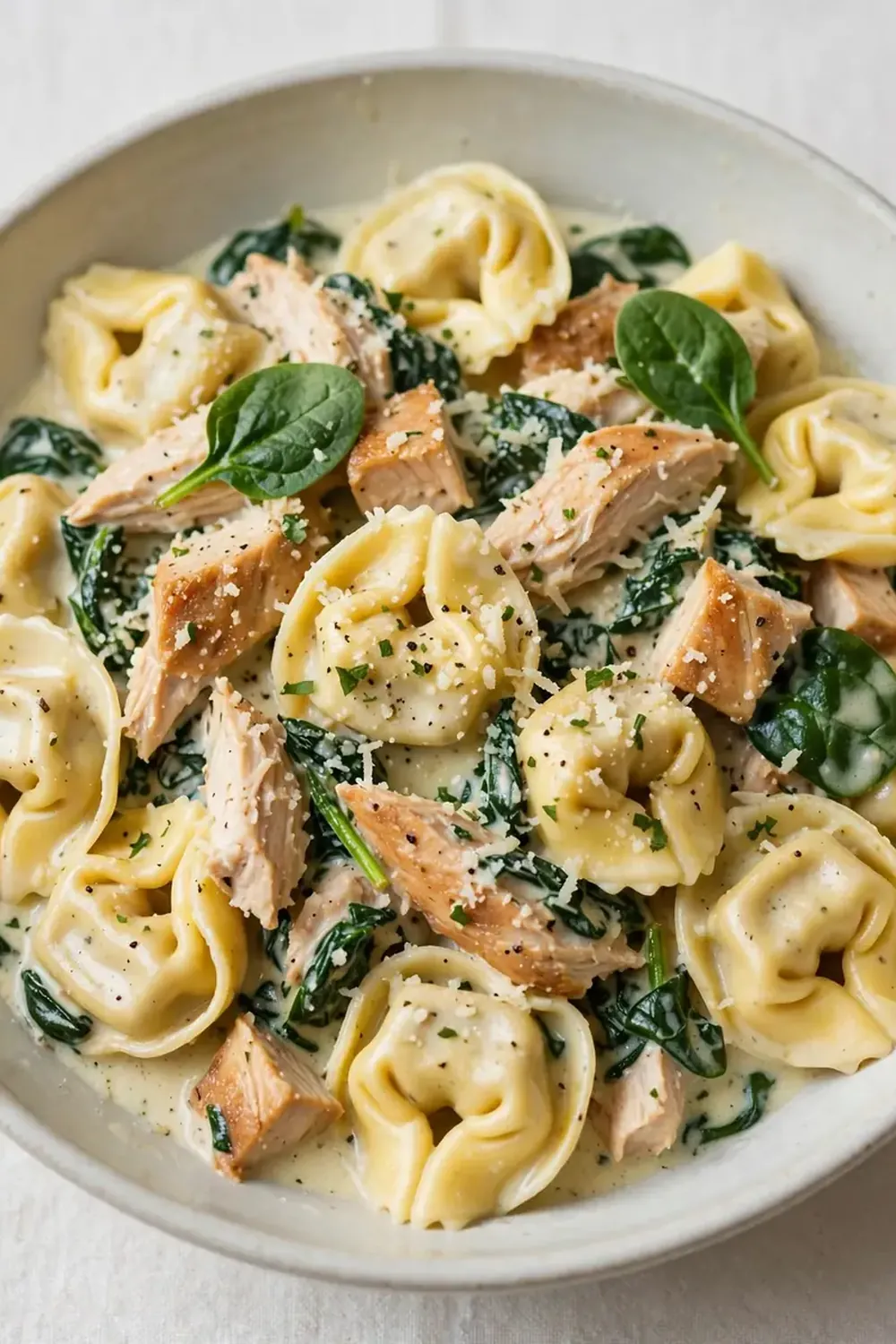 Creamy Chicken and Spinach Tortellini