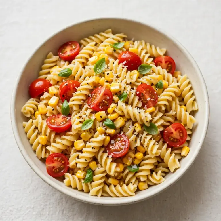 Frische Maispasta mit Kirschtomaten