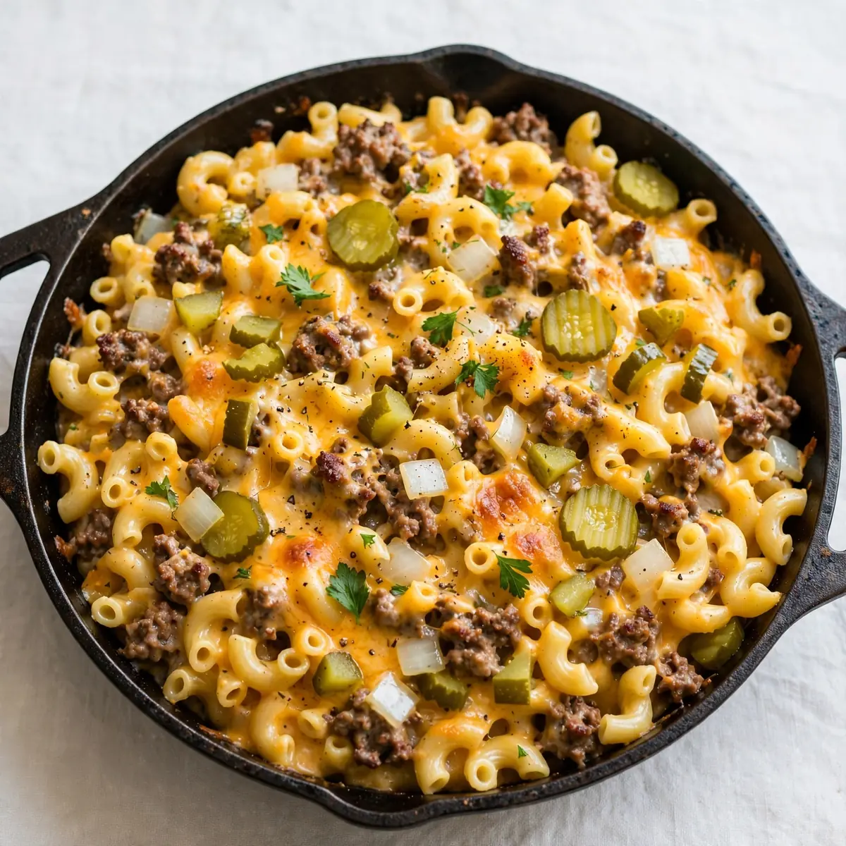 Günstige Meal-Prep One-Pot Cheeseburger Pasta
