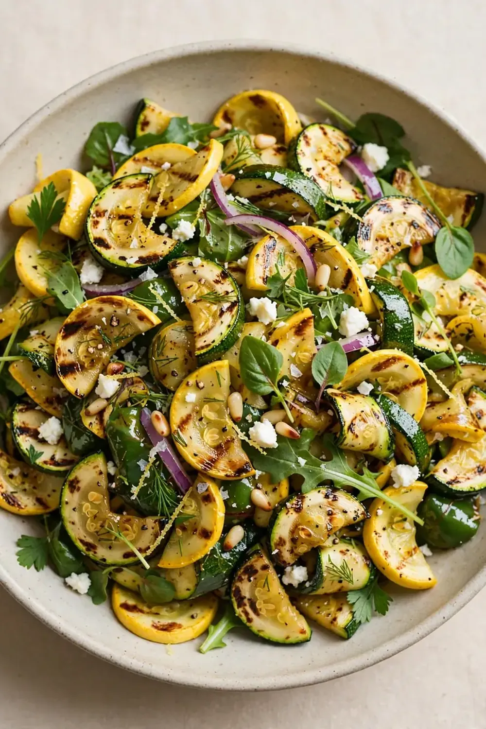 Grilled Zucchini and Yellow Squash Salad