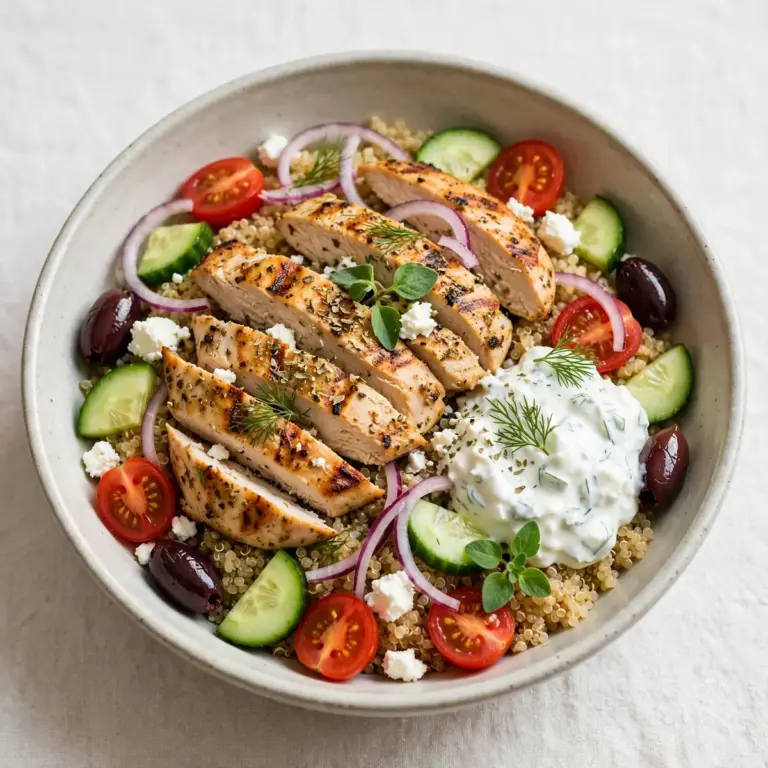 Günstiges Meal Prep Griechisches Chicken & Quinoa Protein Bowl