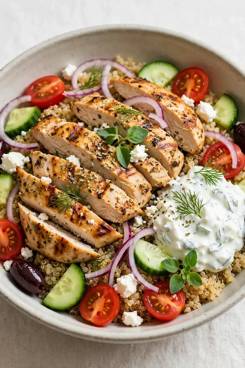 Greek Chicken and Quinoa Protein Bowl