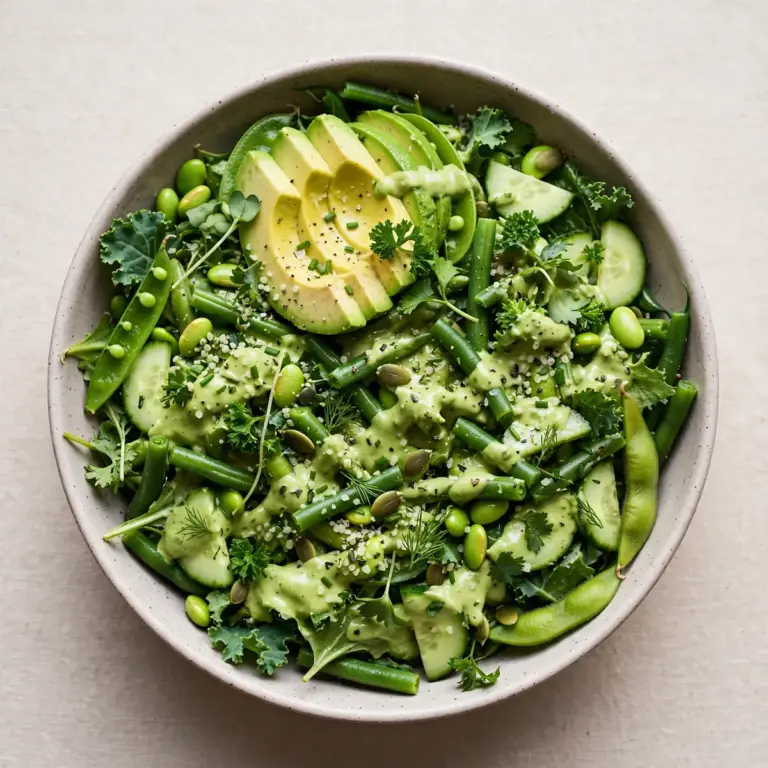 Grüner Salat mit Avocado-Dressing Günstiges Meal Prep