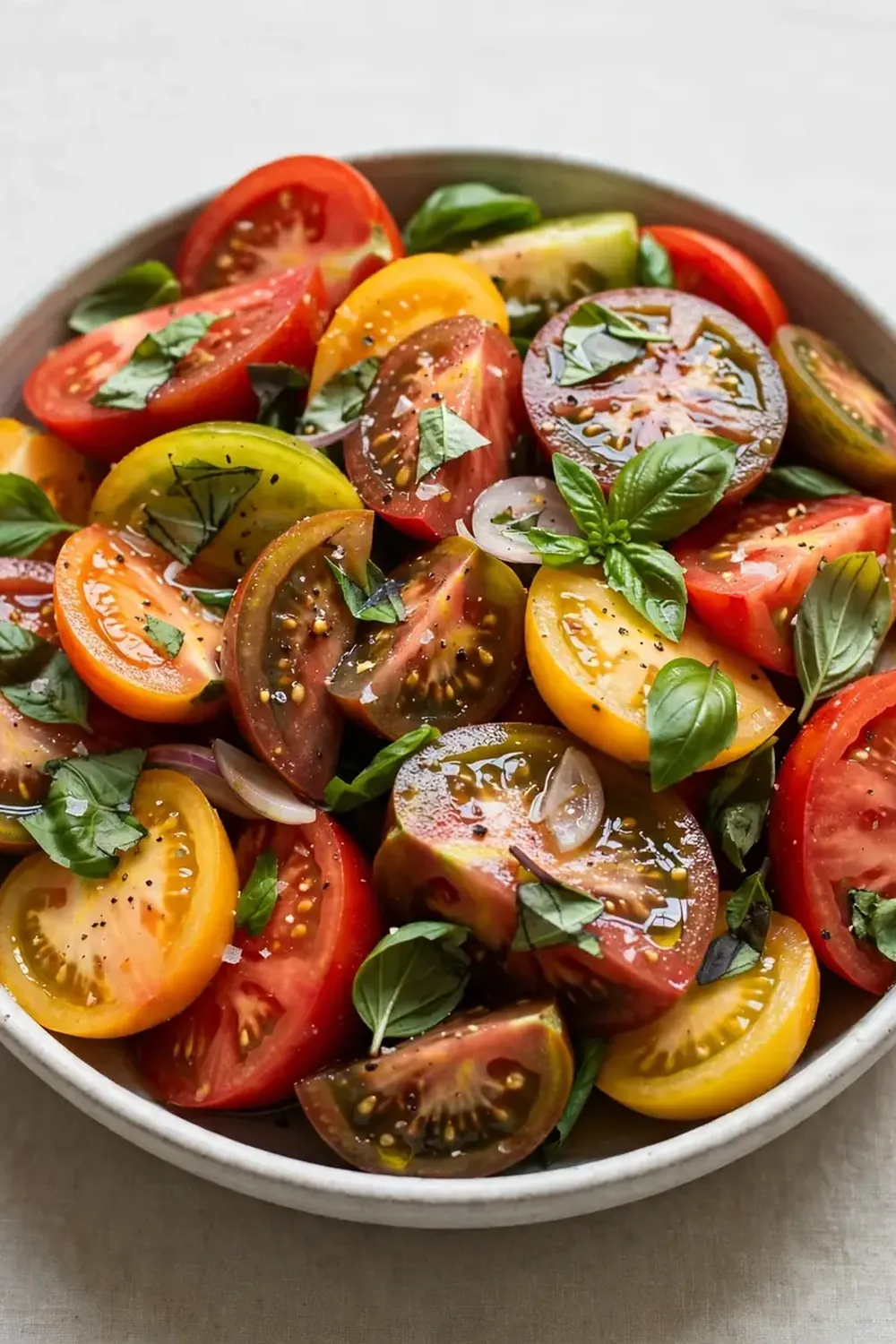 Chilled Heirloom Tomato and Basil Salad