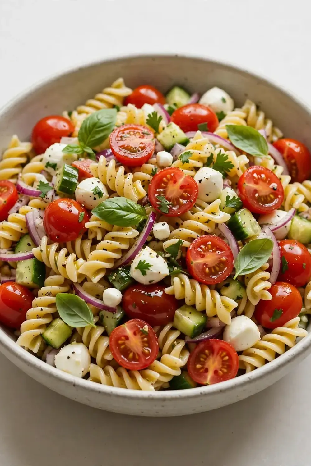 cold pasta salad cherry tomatoes