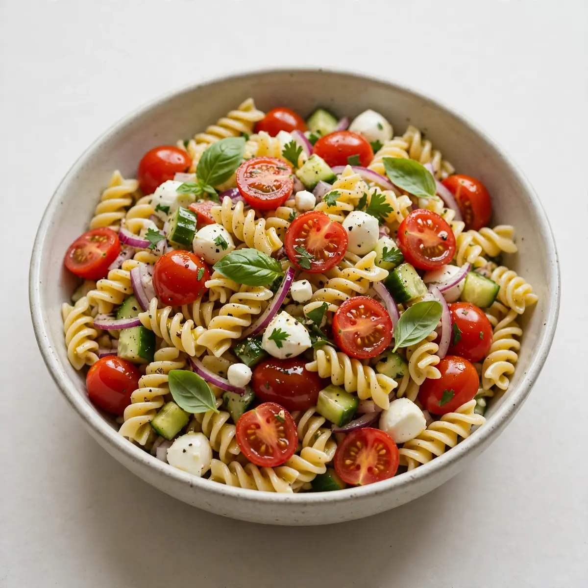Kalte Nudeln mit Kirschtomaten