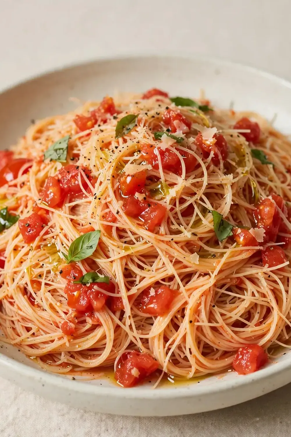 light capellini fresh tomato sauce