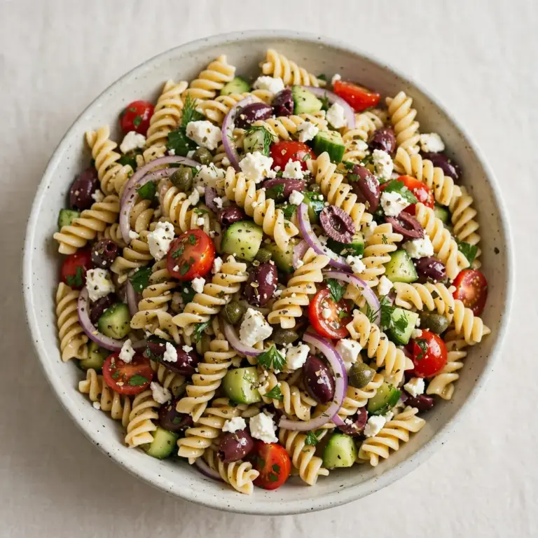 Mediterraner Nudelsalat mit Feta