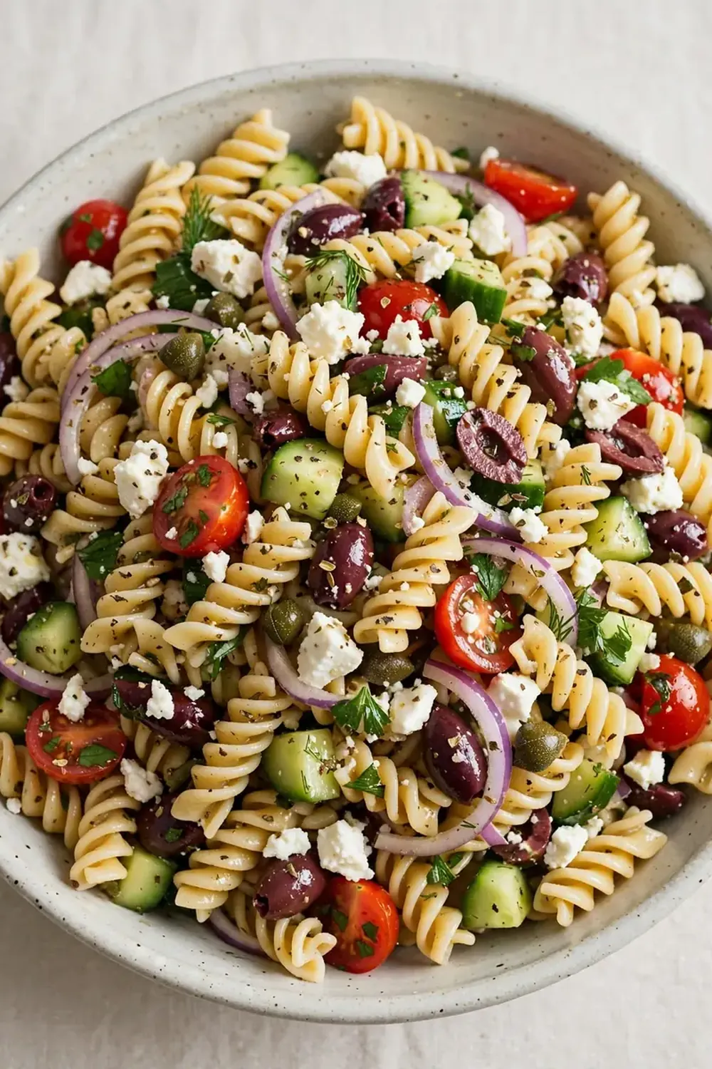 mediterranean pasta salad with feta
