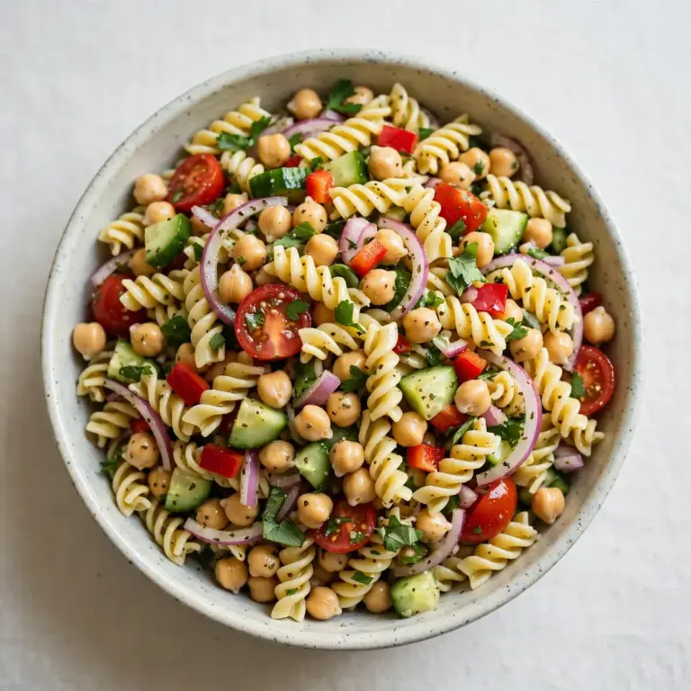 Nudelsalat mit Kichererbsen ohne Kochen