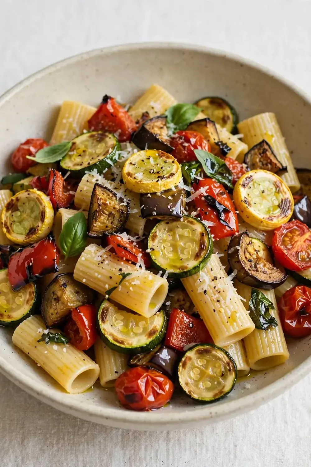 pasta with roasted summer vegetables