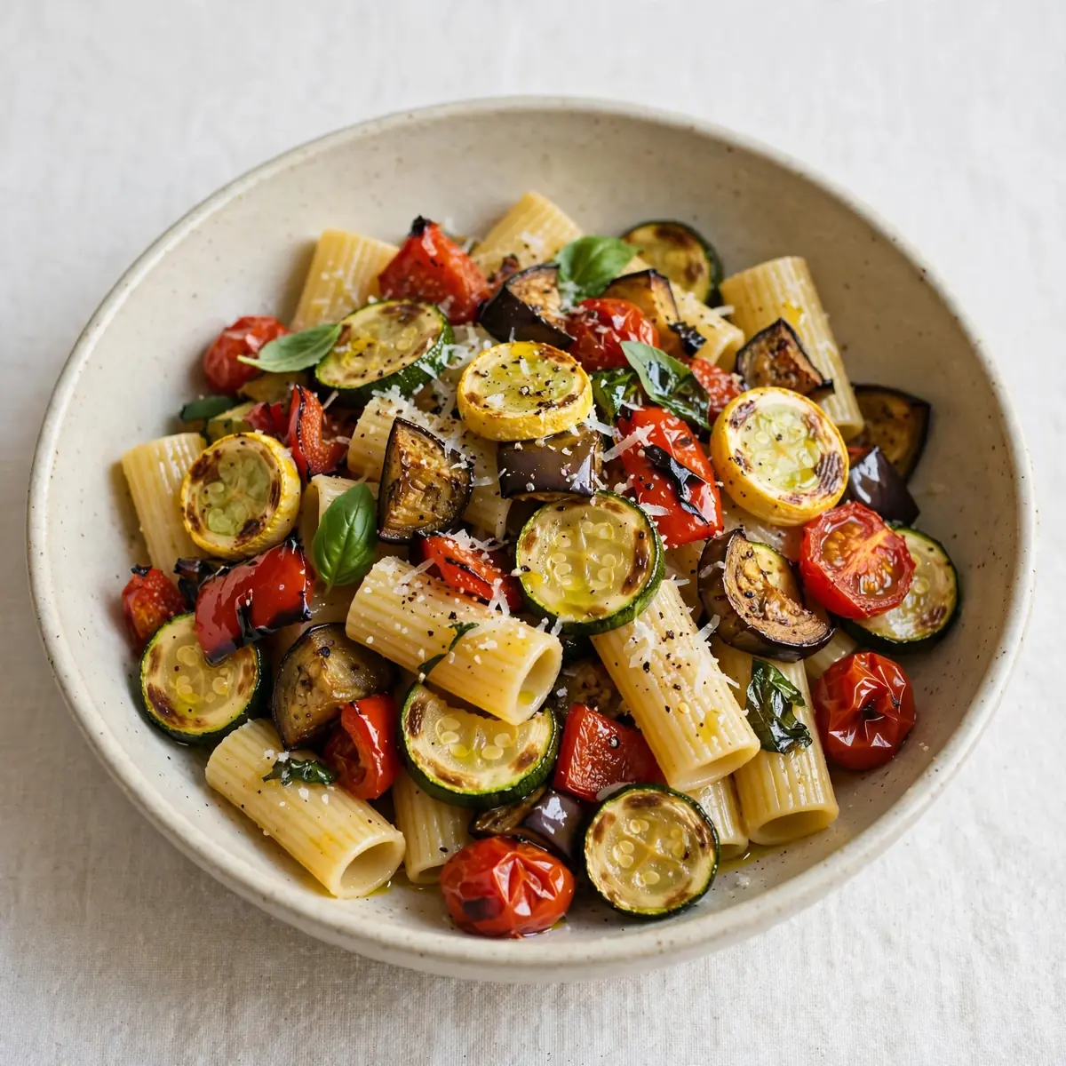 Pasta mit gerösteten Sommergemüsen