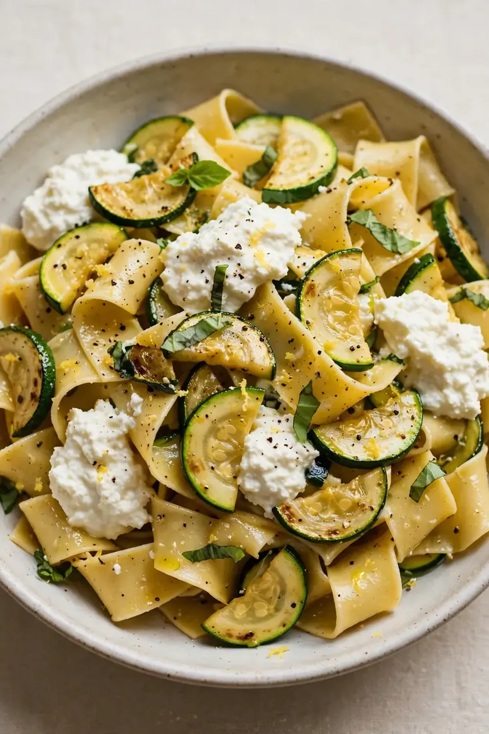 pasta with zucchini and ricotta