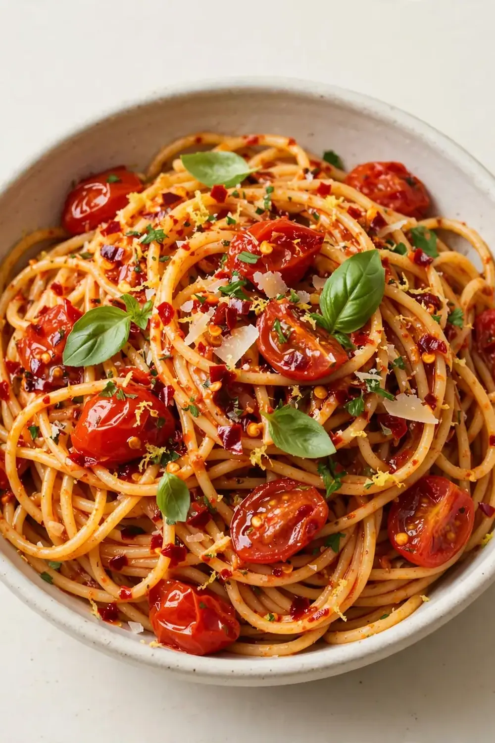 spicy calabrian chili pasta summer