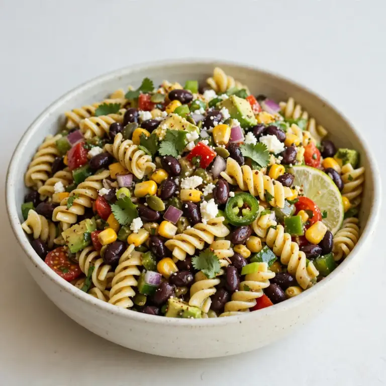 Würziger Südwesten Black-Bean-Pasta-Salat: Günstiges Meal Prep