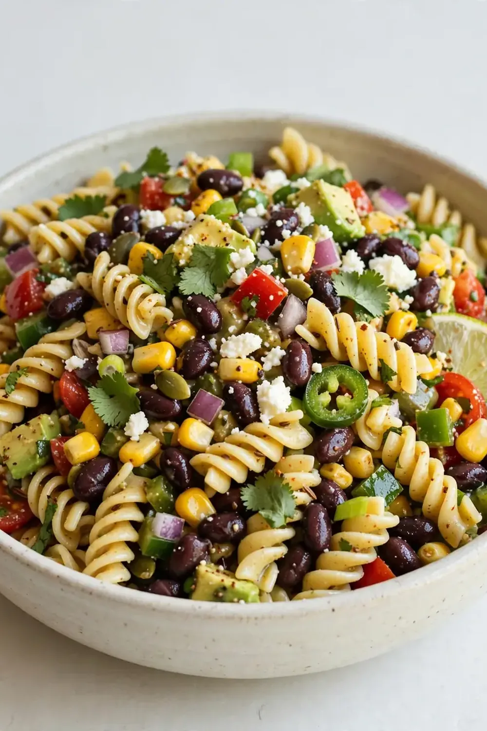 Zesty Southwestern Black Bean and Corn Pasta Salad