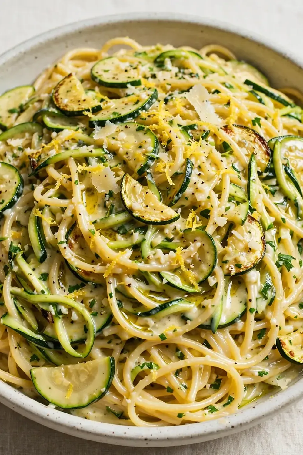 zucchini pasta lemon garlic sauce