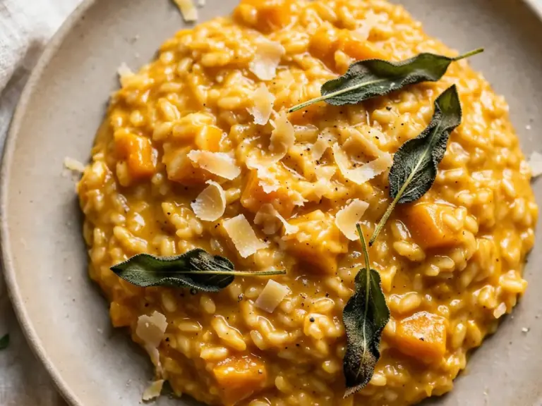 Kürbisrisotto mit Salbei und Parmesan