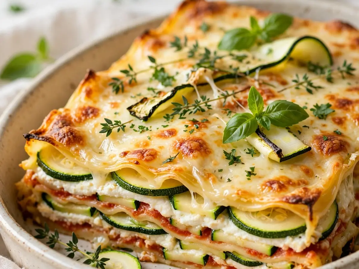 Vegetarische Lasagne mit Zucchini und Ricotta